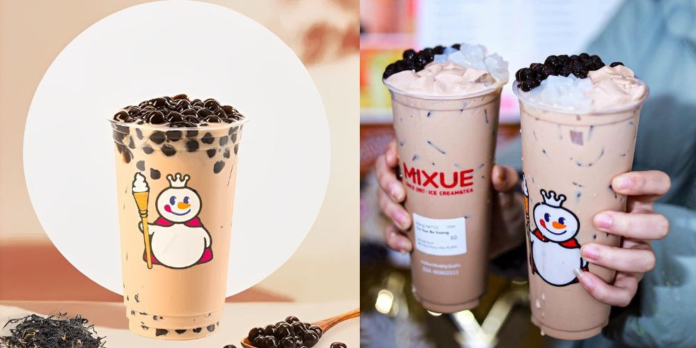 Trà sữa Mixue với nhiều loại topping hấp dẫn