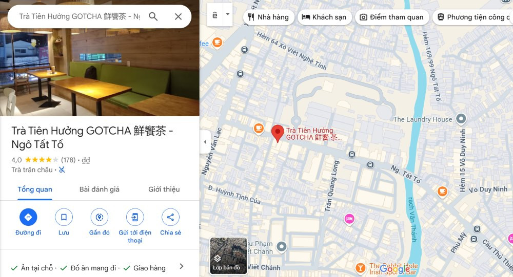 Vị trí trà sữa Bình Thạnh Gotcha trên bản đồ điện tử